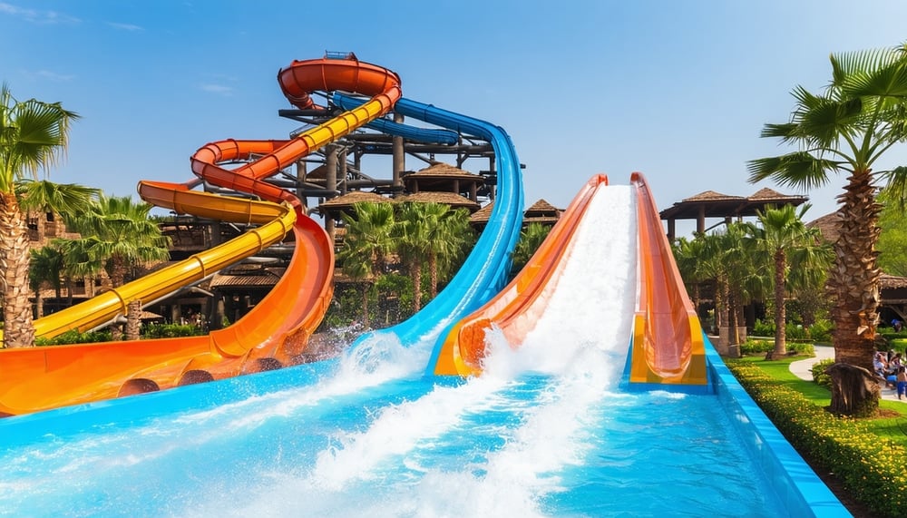 Thrilling water slides and marine attractions at Aquaventure World Dubai Thrilling water slides and marine attractions at Aquaventure World Dubai